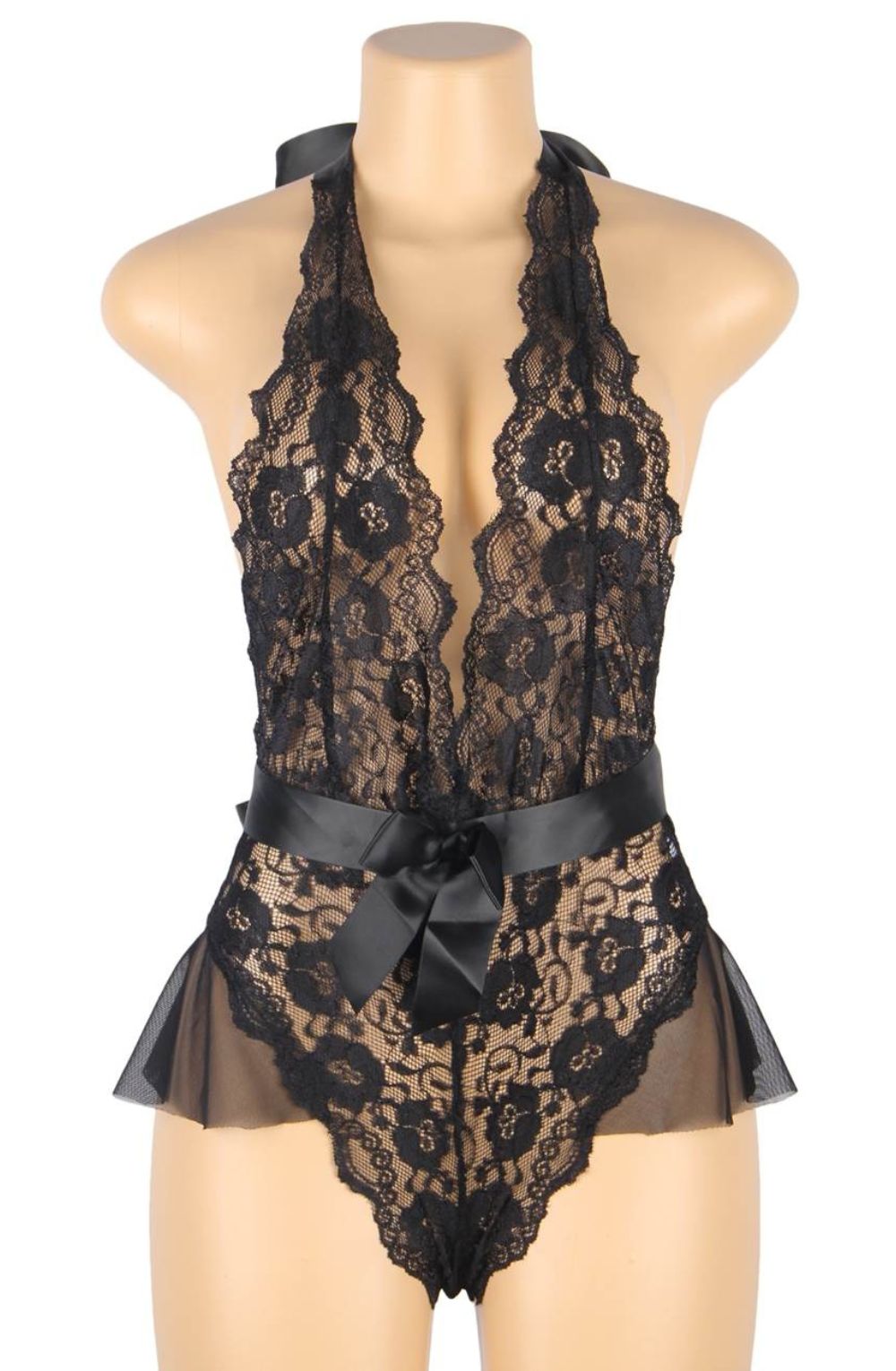 YX Black Teddy Bedroom Wear Lingerie Sets
