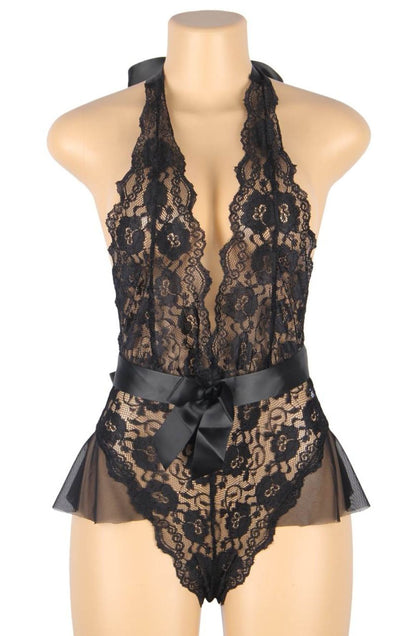 YX Black Teddy Bedroom Wear Lingerie Sets