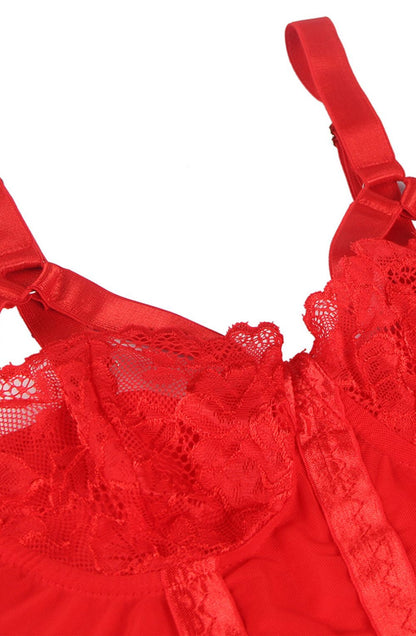 YX Red Bodysuit Bedroom Wear Bodies