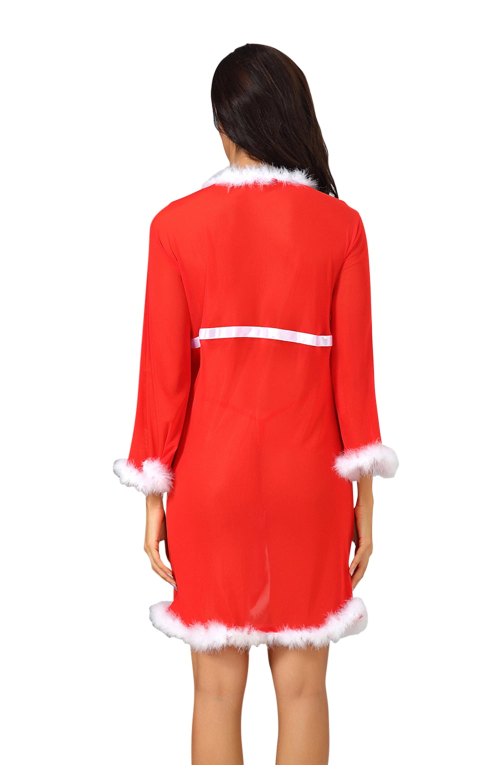 YX Red/White Gown & Thong Bedroom Wear Nightwear
