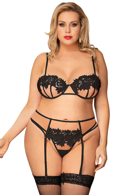 YXQ pc Black Bra Set Bedroom Wear