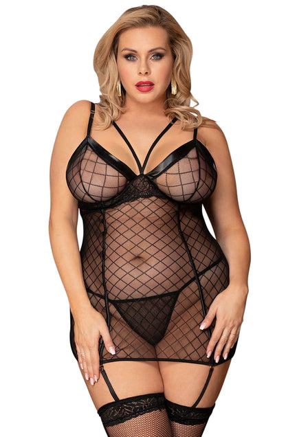YXQ Black Chemise Plus Sizes Chemises