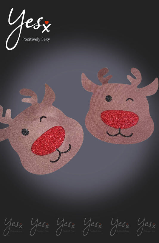 YX Brown/Red Reindeer Nipple Covers Costumes Nipple Covers
