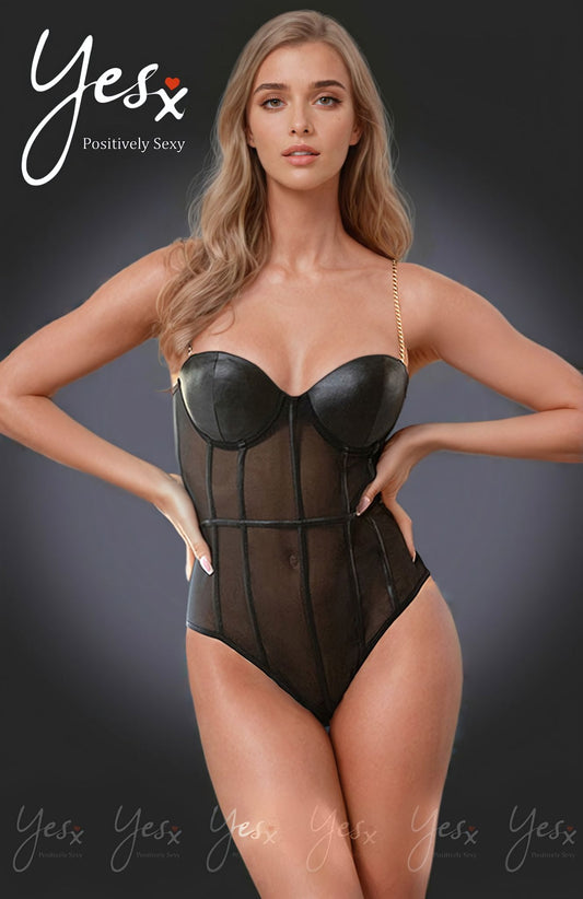 YX Bodysuit Black Bedroom Wear Bodies