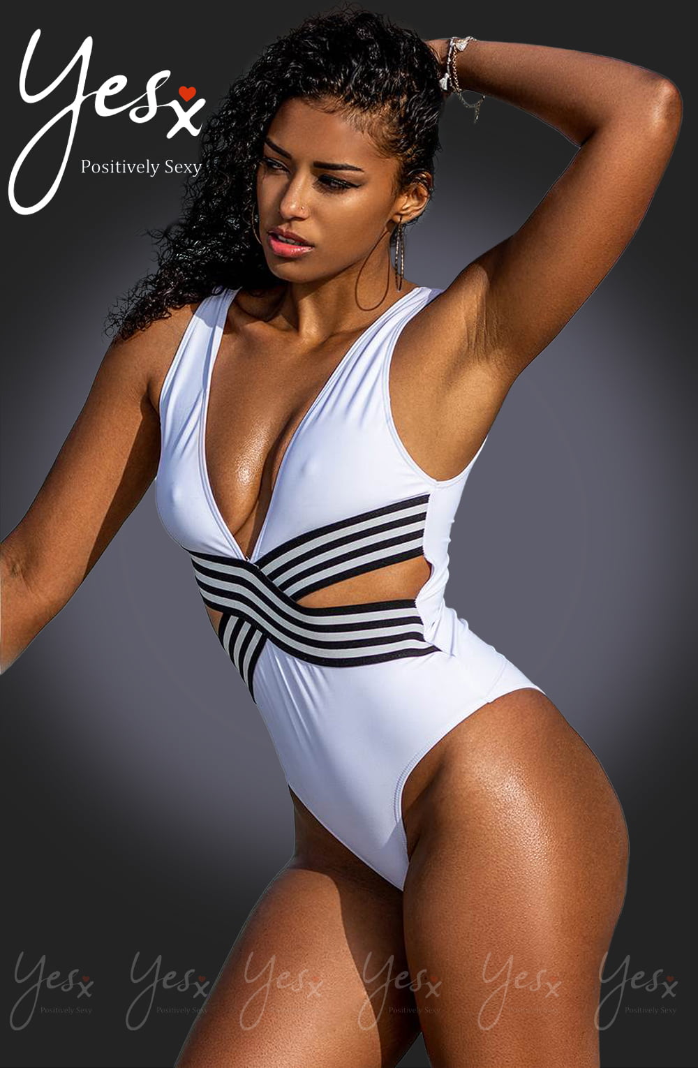 YX One Piece Swimsuit White Everyday Swimwear