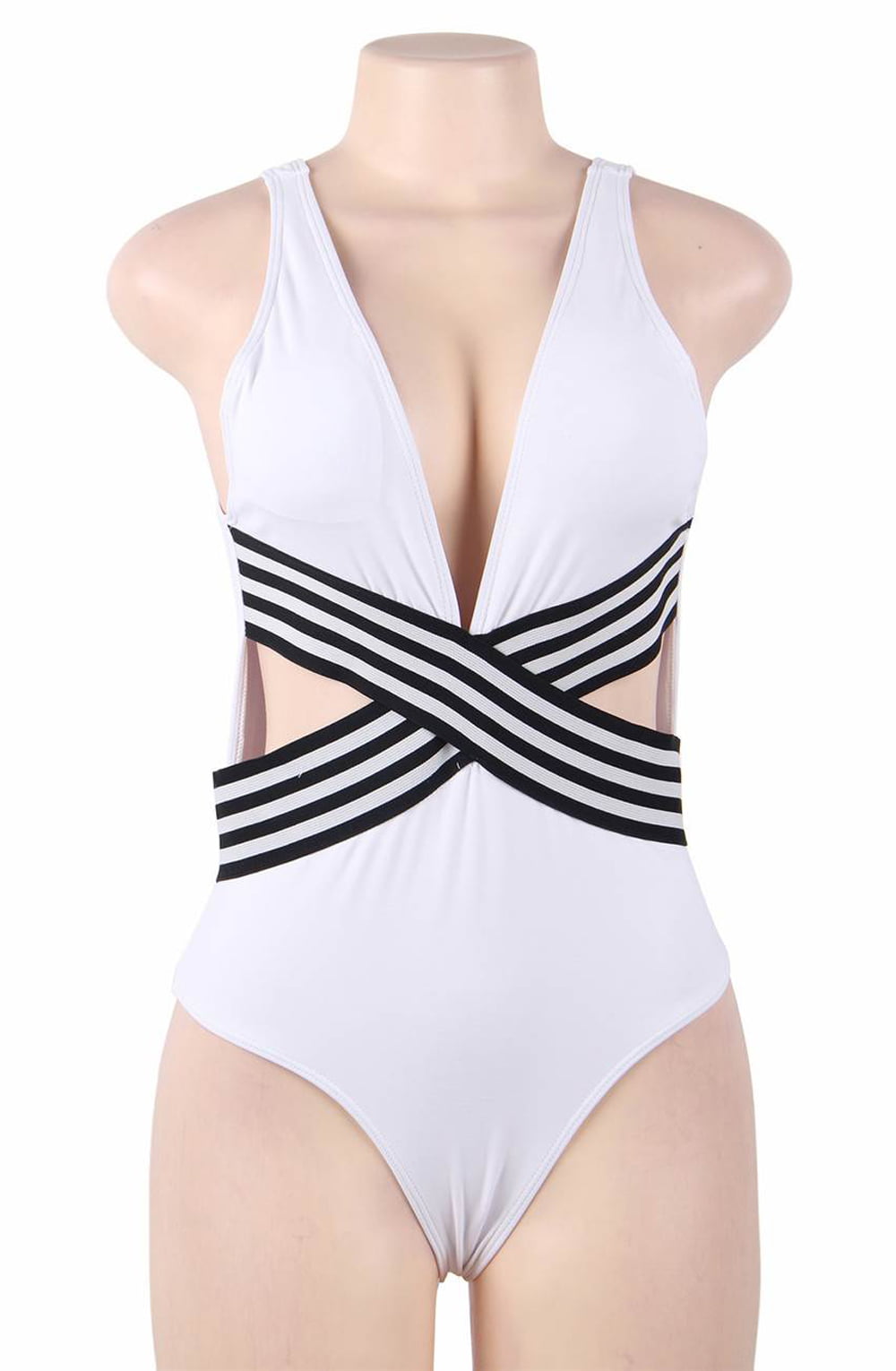 YX One Piece Swimsuit White Everyday Swimwear