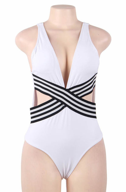 YX One Piece Swimsuit White Everyday Swimwear