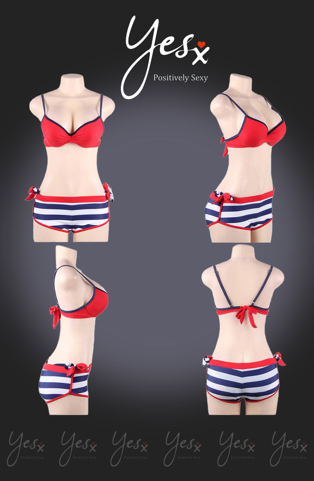 YX Bikini Piece Set Red Everyday Swimwear