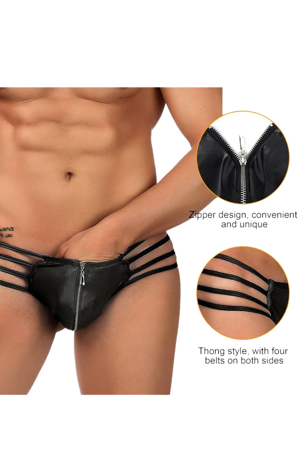 YX Men's Thong Black Men's