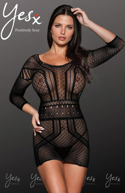 YX Black Bedroom Wear Bodystocking