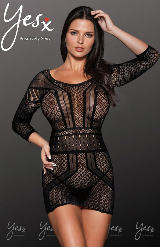 YX Black Bedroom Wear Bodystocking