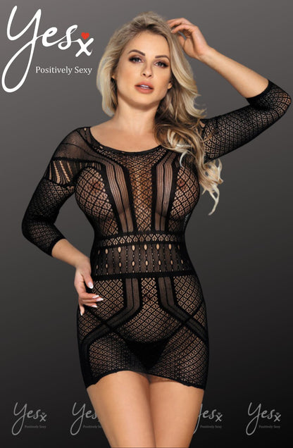 YX Black Bedroom Wear Bodystocking