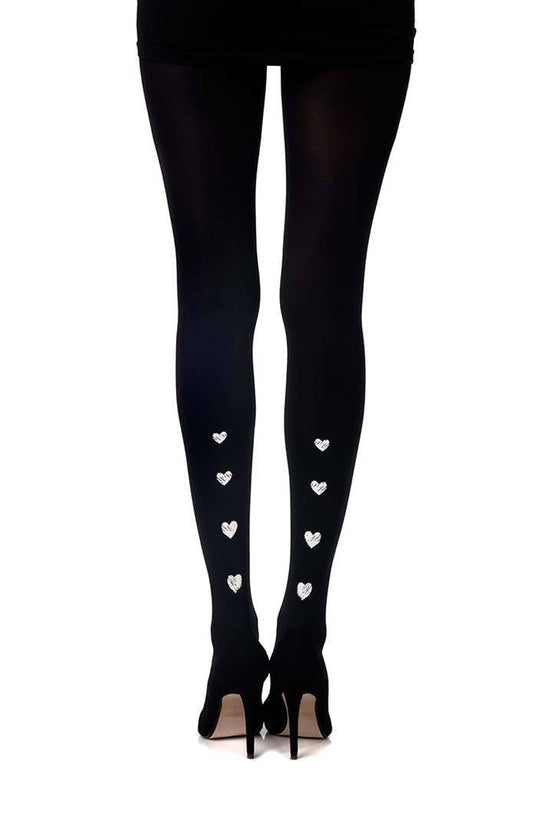 Love Me Tender Black Print Tights Hosiery Hosiery