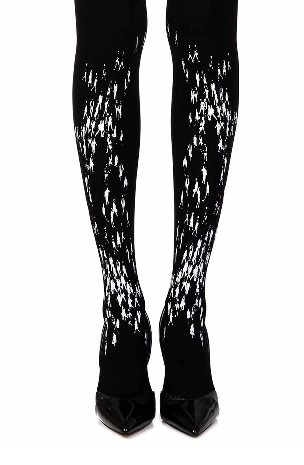 Walking By Black Print Tights Hosiery Tights