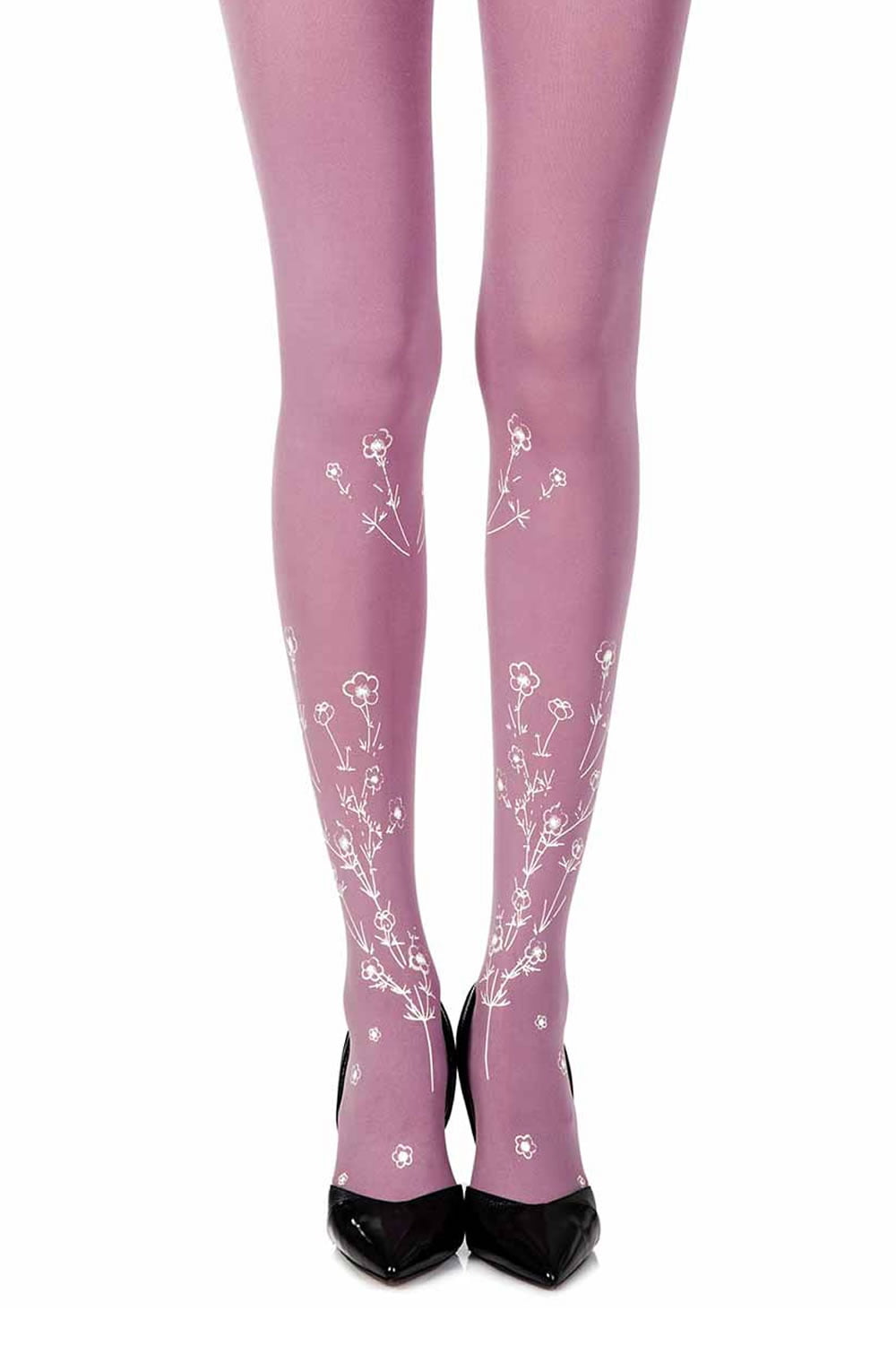Wild Roses Violet Print Tights Hosiery Hosiery