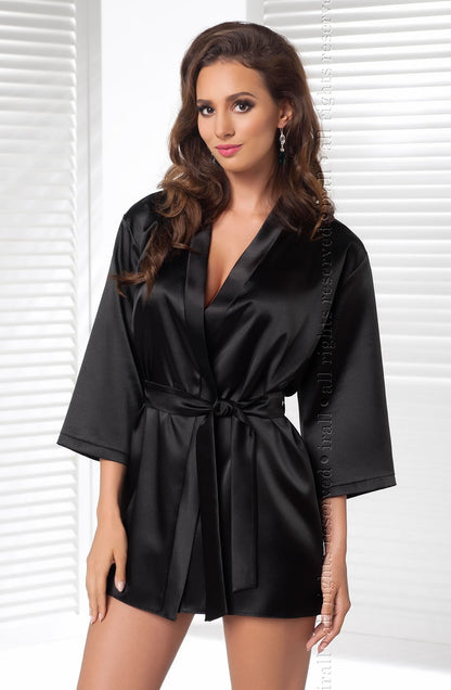 Aria Dressing Gown Black Plus Sizes Nightwear