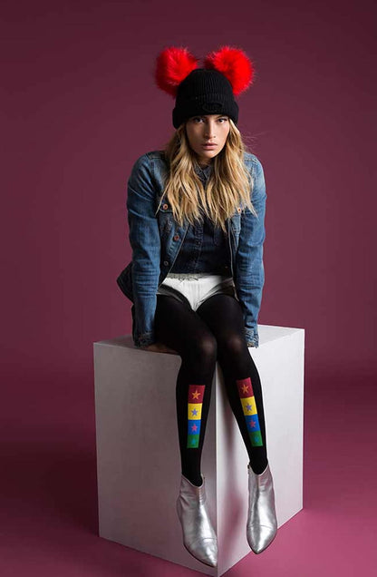 United Colors Black Print Tights Hosiery Hosiery