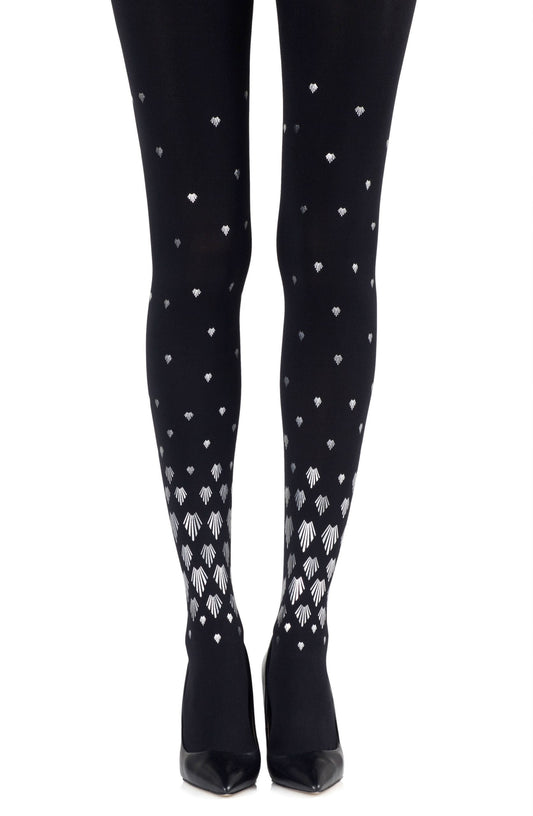 Shell Out Black Print Tights Hosiery Tights