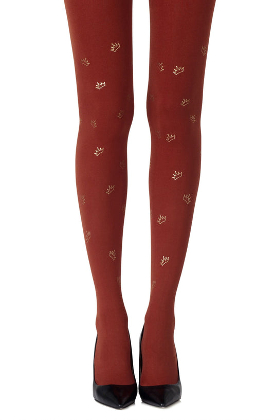Royal Treatment Rust Print Tights Hosiery Tights