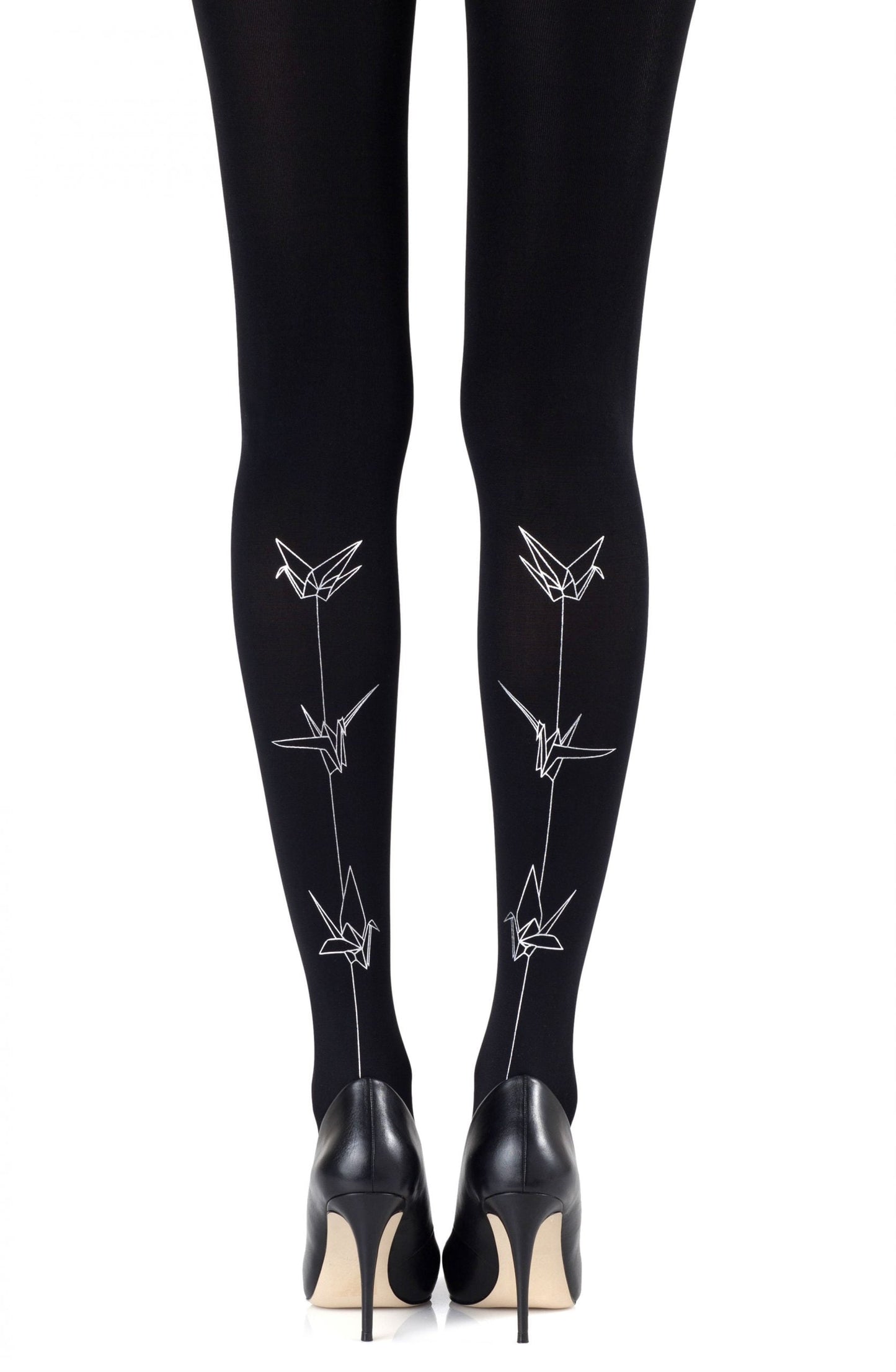 Paper Planes Silver Print Tights Hosiery Tights