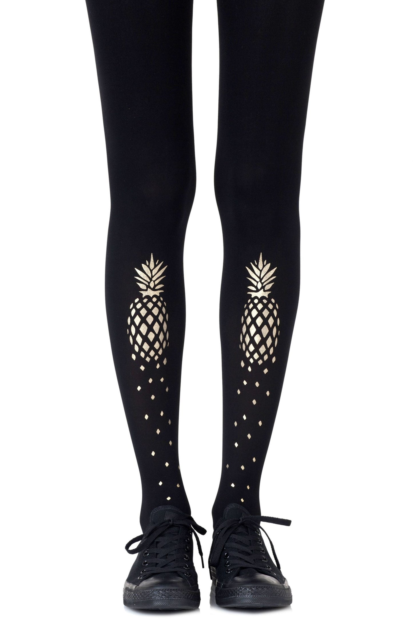 If You Like Piña Coladas Gold Print Tights Hosiery Tights