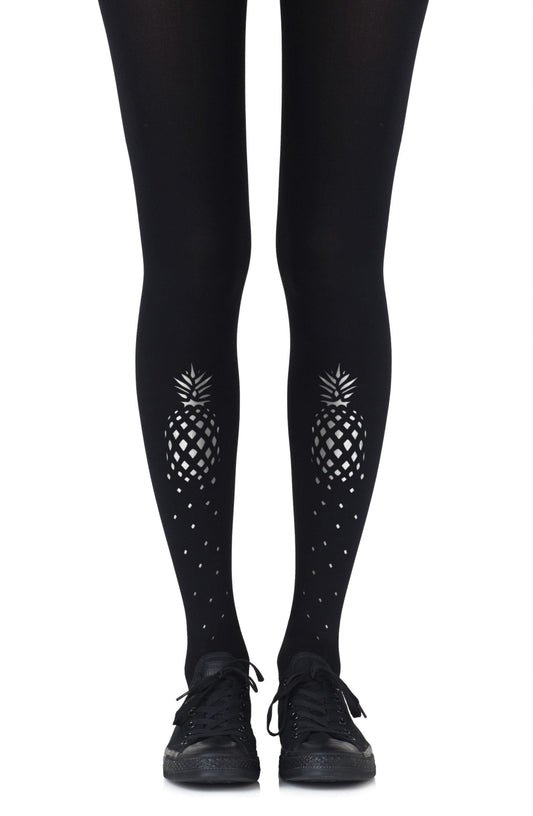 If You Like Piña Coladas Silver Print Tights Hosiery Tights
