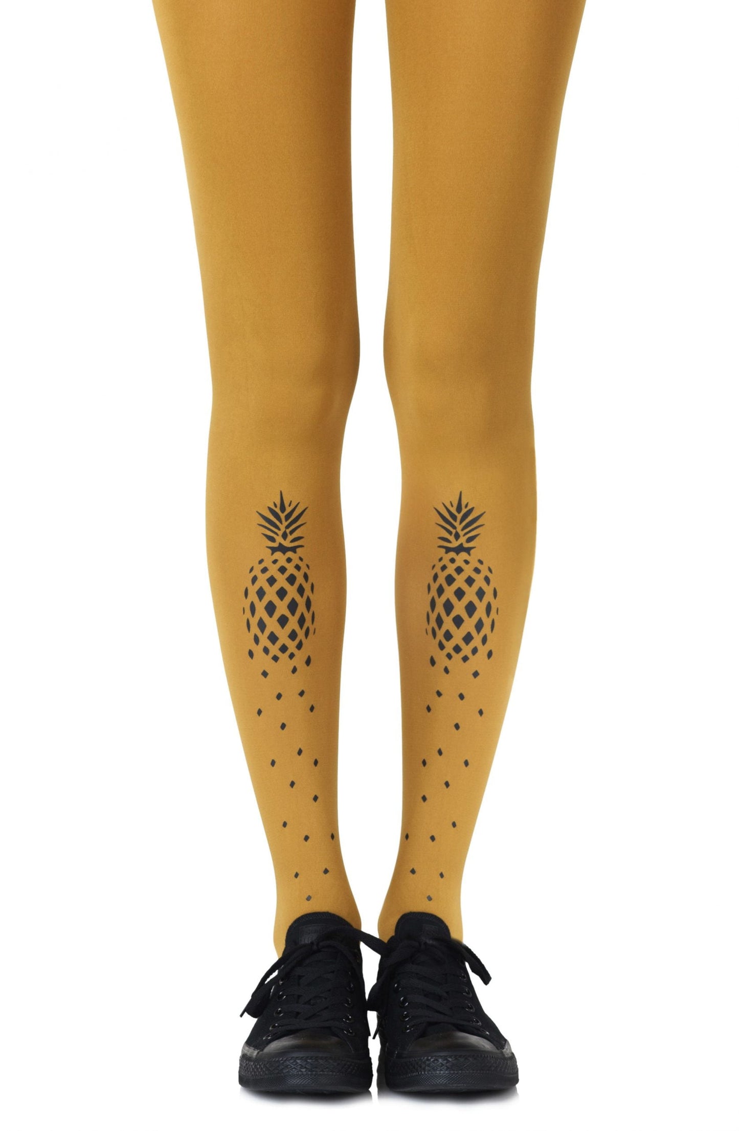 If You Like Piña Coladas Mustard Print Tights Hosiery Tights