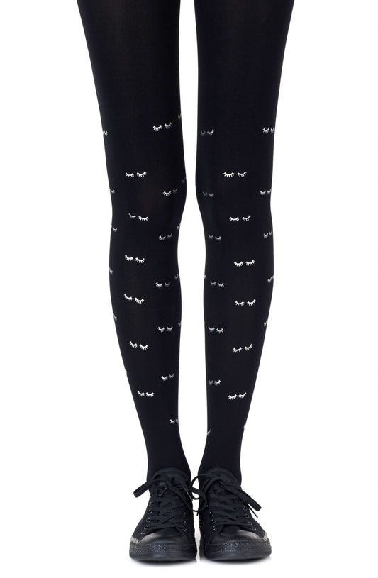 Daydreaming Silver Print Tights Hosiery Tights