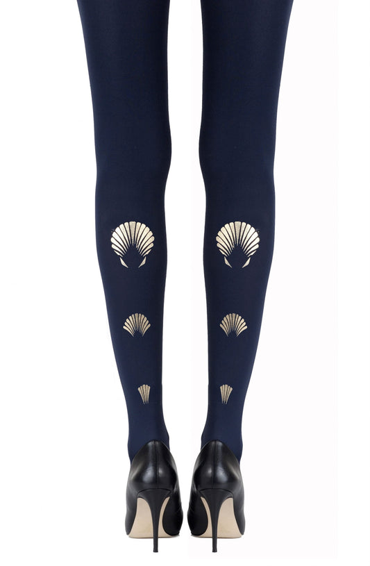 What The Shell Gold Print Tights Hosiery Tights