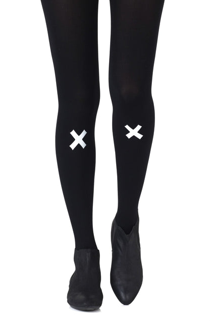 Kiss And Tell Light Grey Print Tights Hosiery Tights