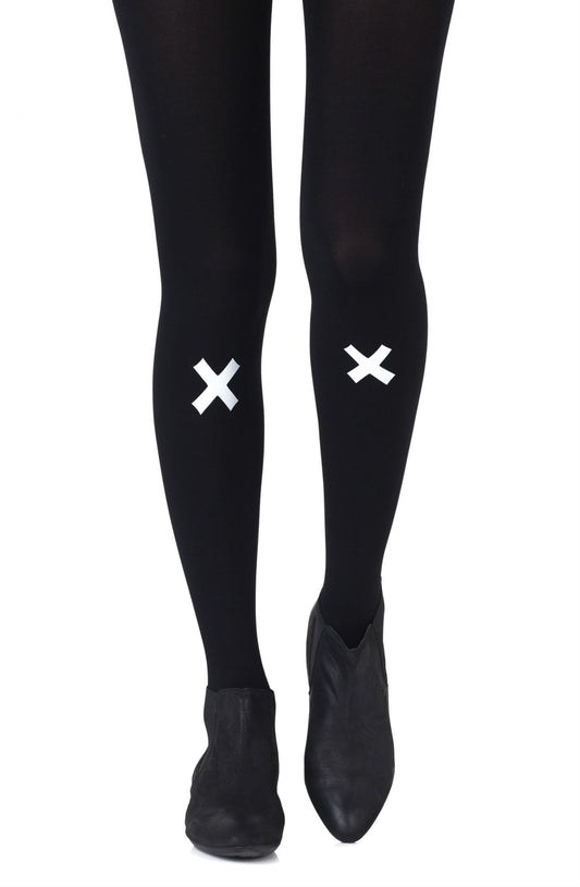 Kiss And Tell Light Grey Print Tights Hosiery Tights