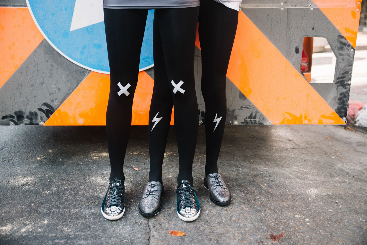 Kiss And Tell Light Grey Print Tights Hosiery Tights