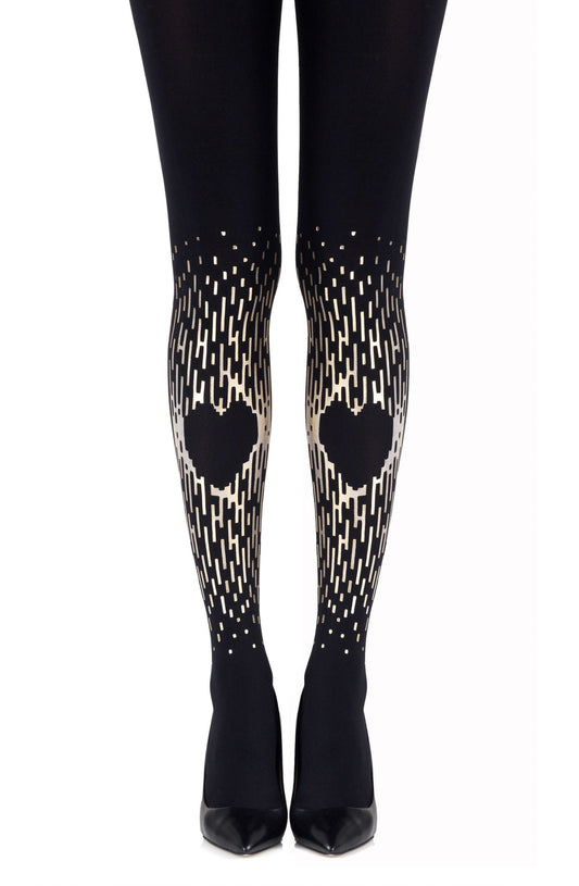Spread The Love Gold Print Tights Hosiery Tights
