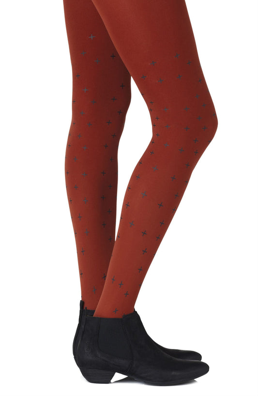 You + Me = Love Rust Tights Hosiery Tights