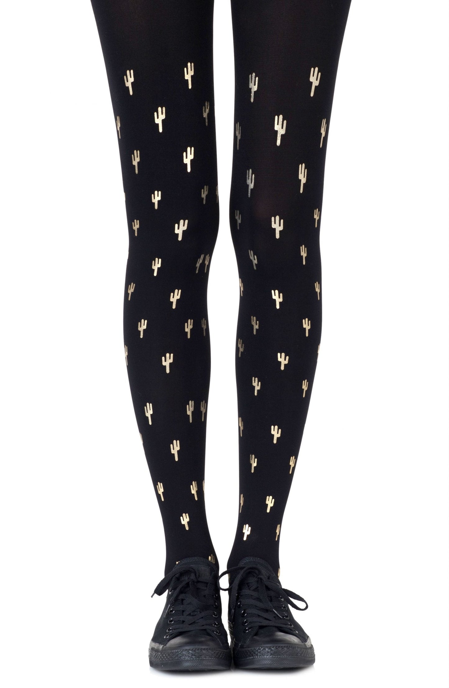 Prickly Pear Gold Print Tights Hosiery Tights