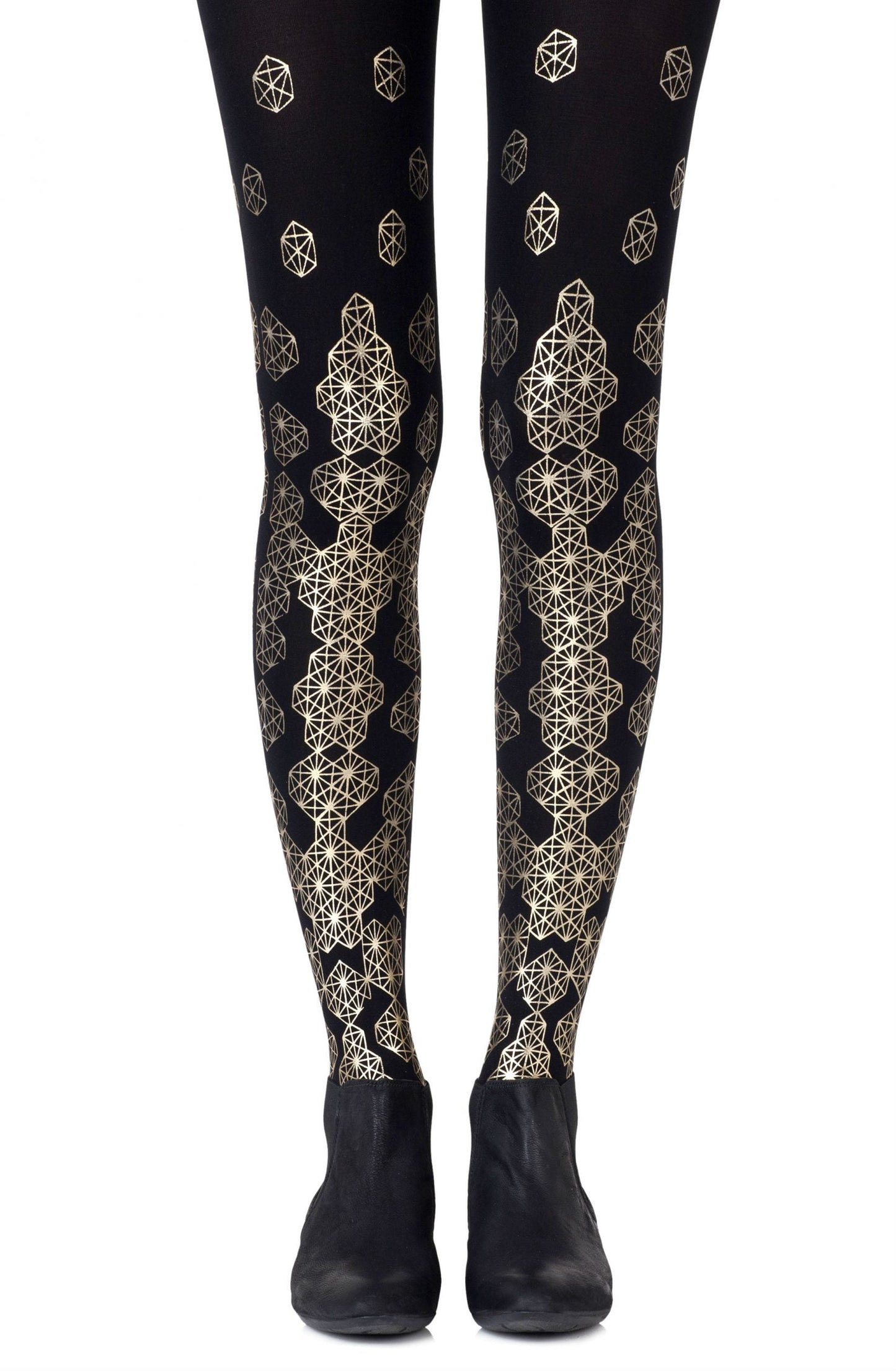 Queen Bee Gold Print Tights Hosiery Tights
