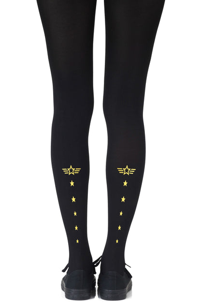 Top Gun Yellow Print Tights Hosiery Tights