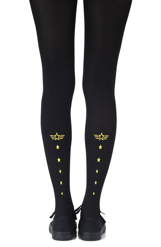 Top Gun Yellow Print Tights Hosiery Tights
