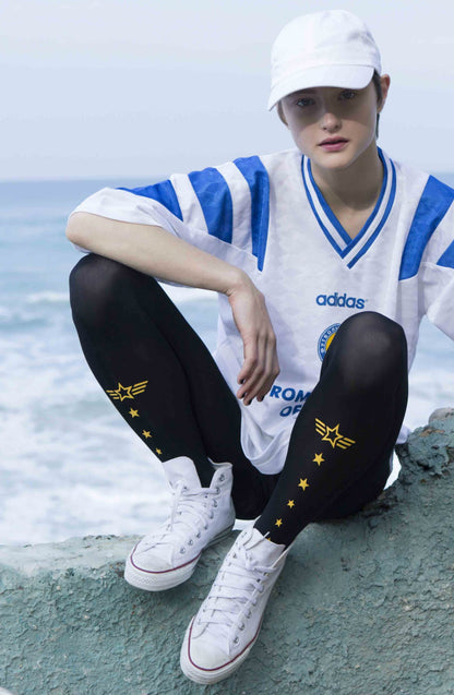 Top Gun Yellow Print Tights Hosiery Tights