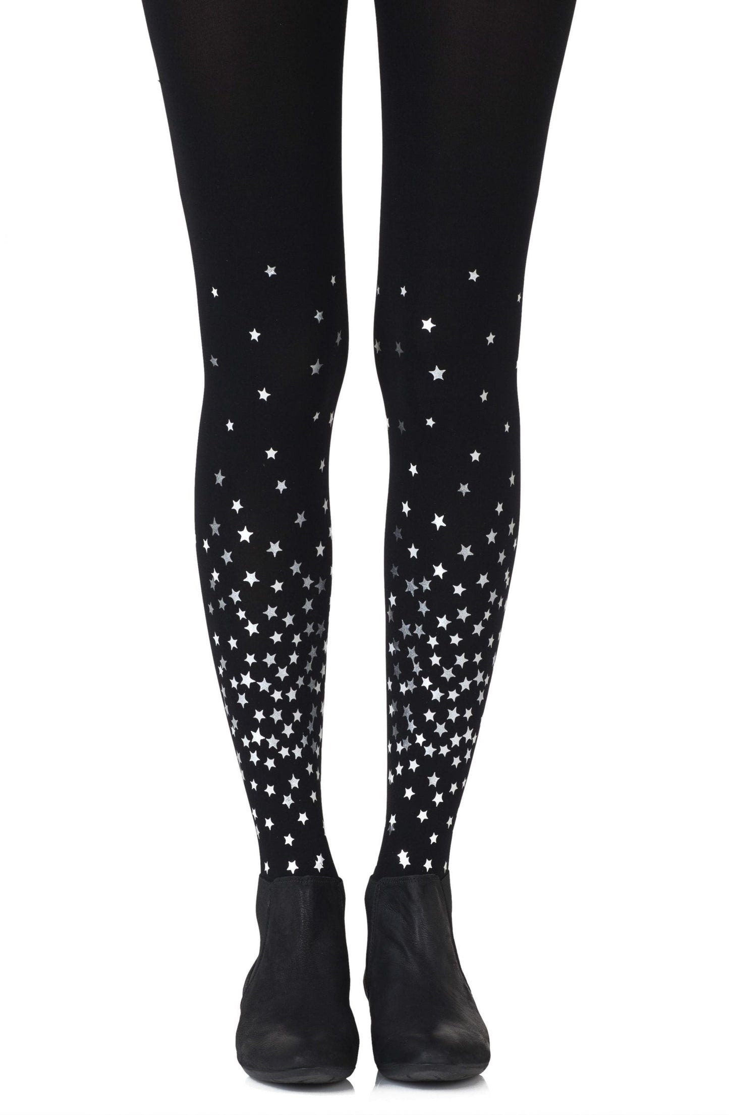 Rise And Shine Silver Print Tights Hosiery Tights