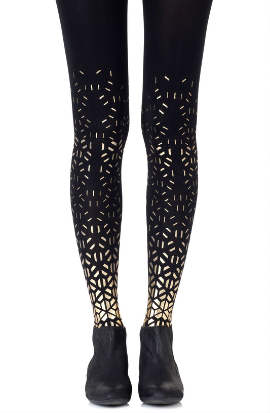 Shape Up Gold Print Tights Hosiery Tights