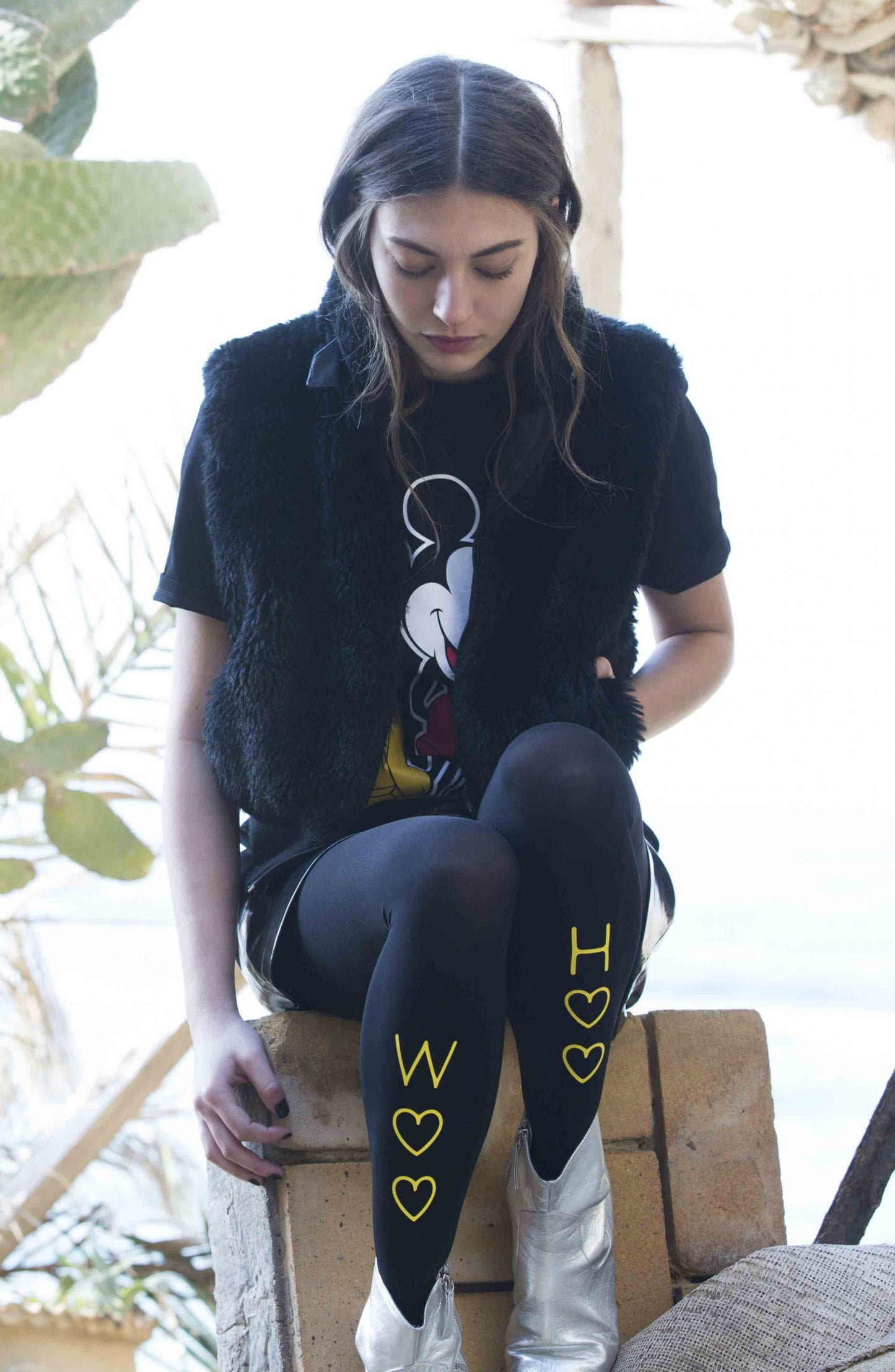 Party In The Back/Front Black Tights Hosiery Tights