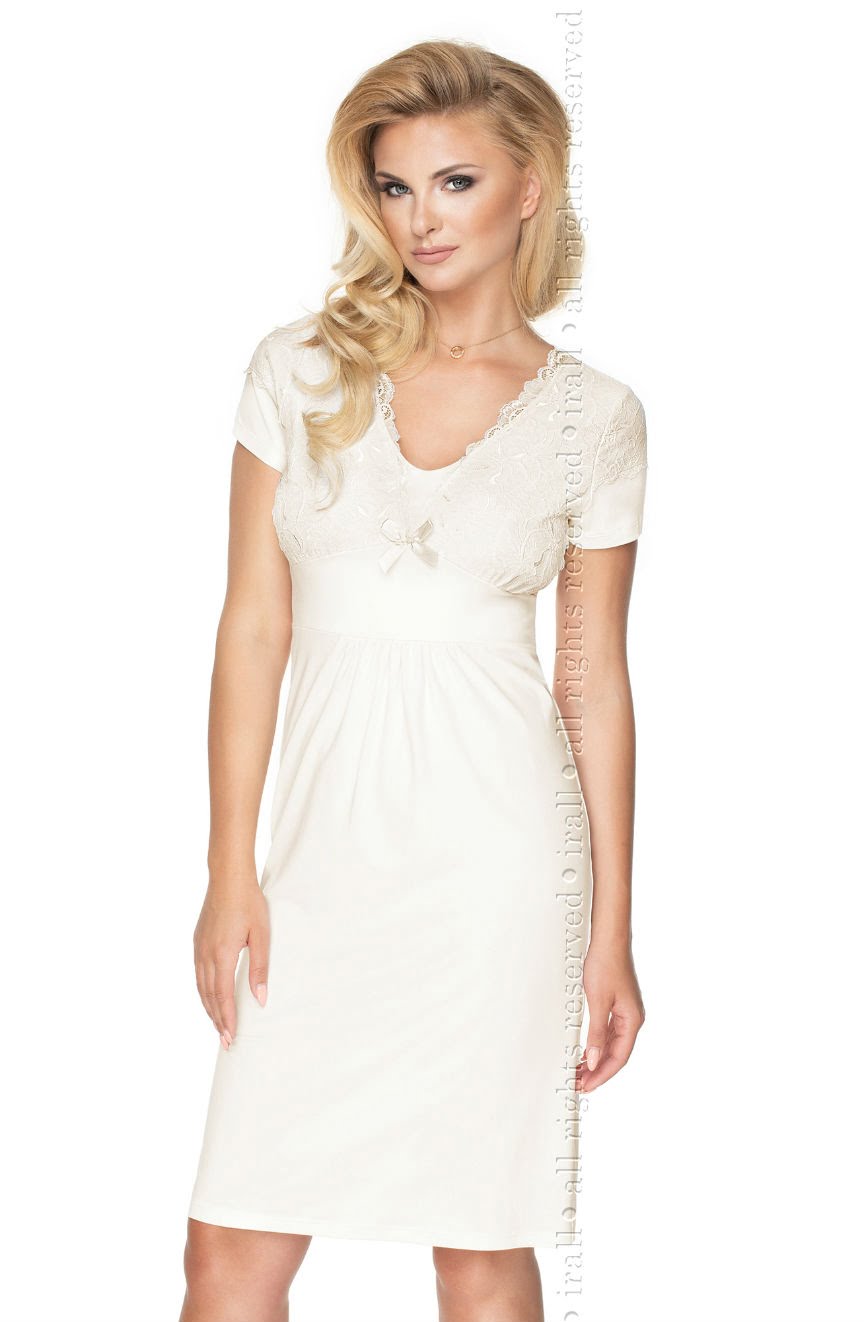 Gia Cream Nightdress Plus Sizes Nightwear