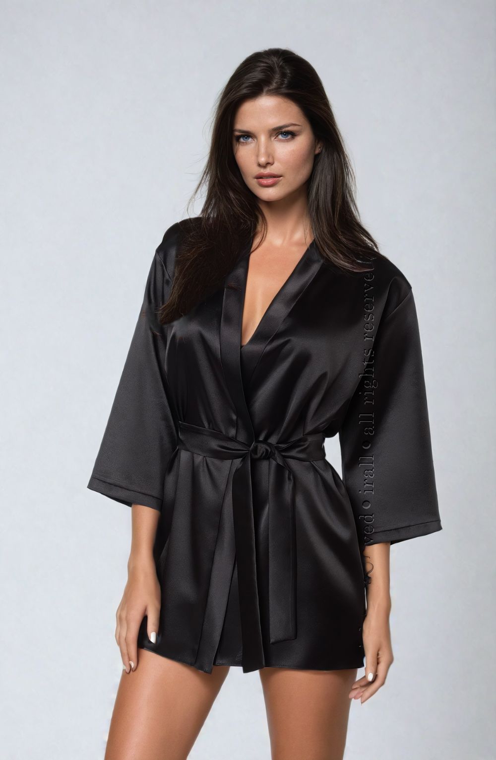 Aria Dressing Gown Black Plus Sizes Nightwear