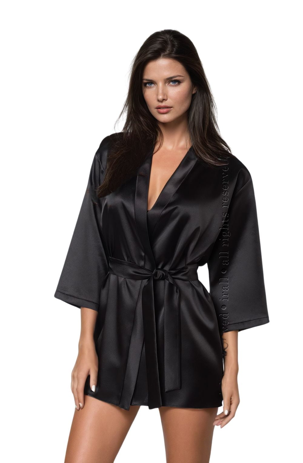 Aria Dressing Gown Black Plus Sizes Nightwear
