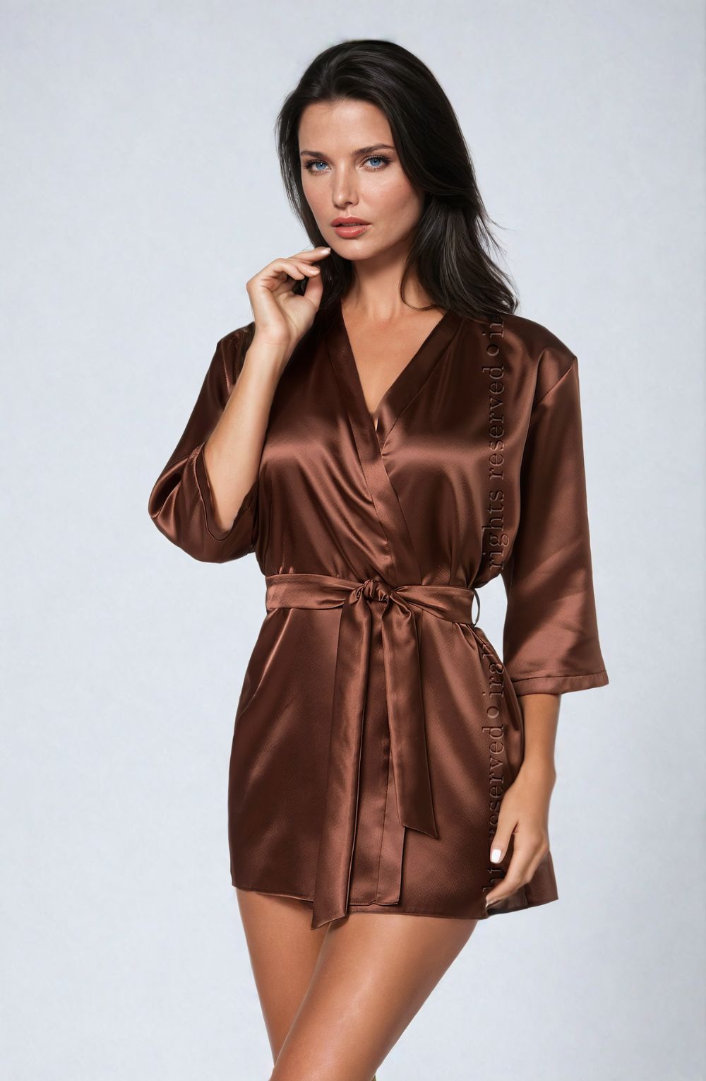 Aria Dressing Gown Chocolate Plus Sizes Nightwear