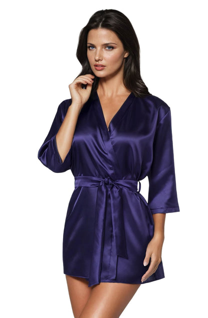 Aria Dressing Gown Navy Nightwear Robes
