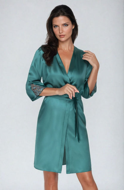 Emerald Dressing Gown Green Bedroom Wear Nightwear