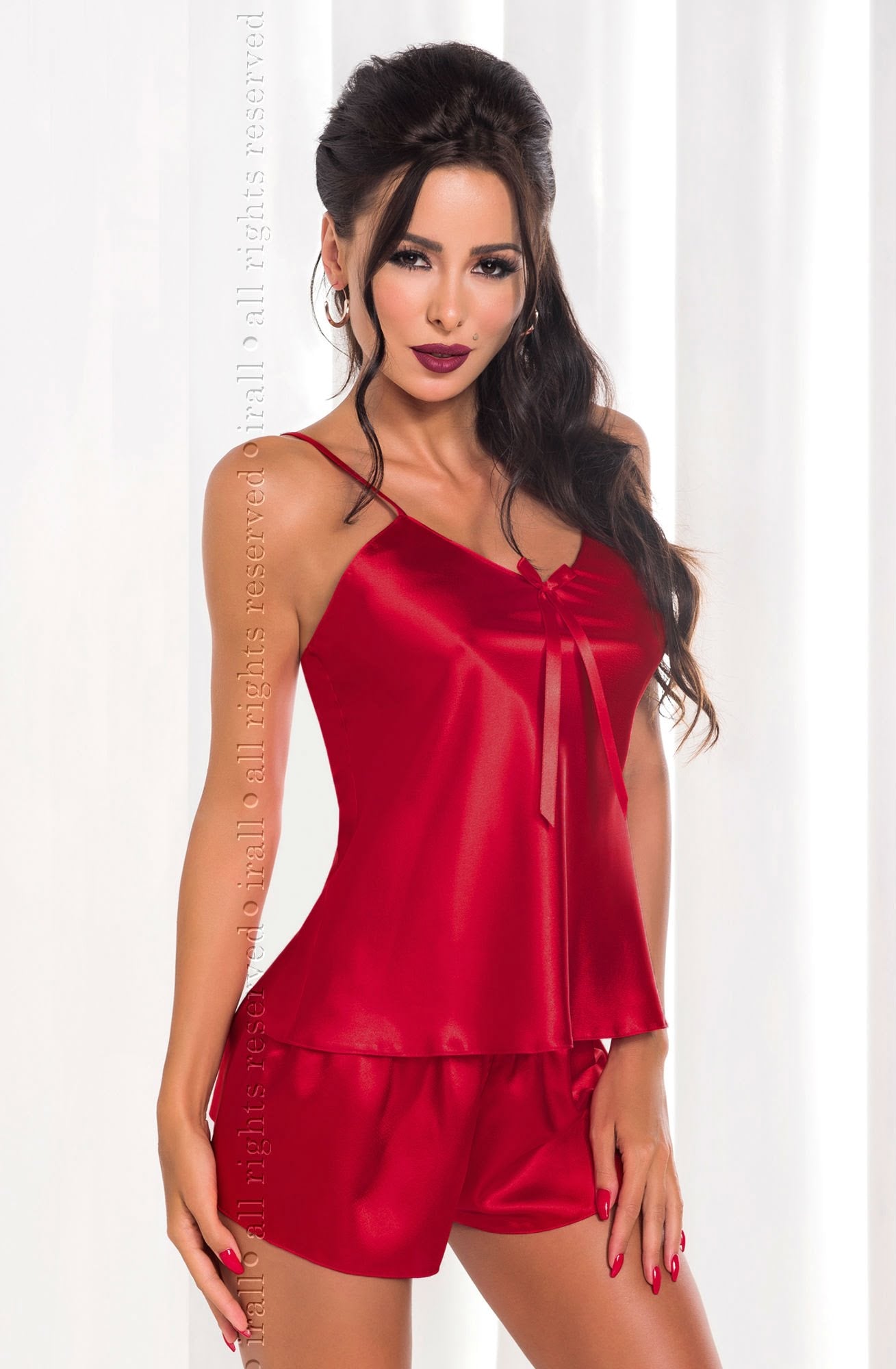 Aria Set Burgundy Nightwear Short Sets