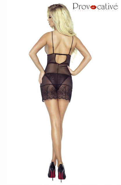 Sensuelle Venice Chemise Black Bedroom Wear Lingerie Sets